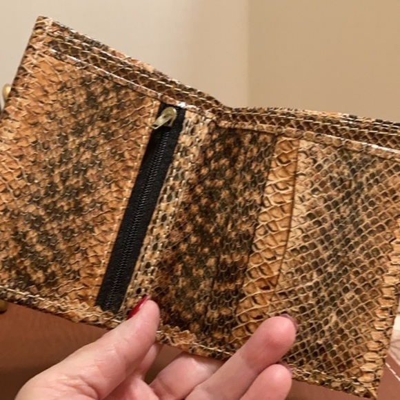 Snakeskin convertible clutch and matching wallet